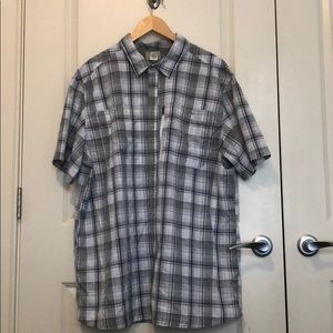 LL Bean White Short sleeve button down tee shirt